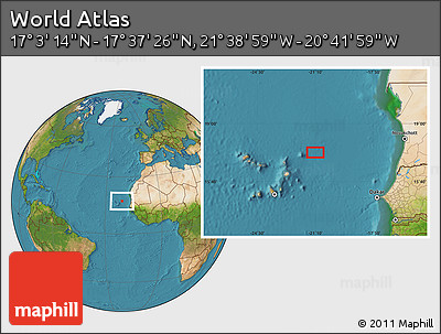 Satellite Location Map of the Area around 17° 20' 20" N, 21° 10' 29" W