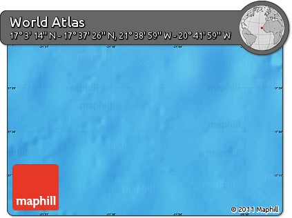 Physical Map of the Area around 17° 20' 20" N, 21° 10' 29" W