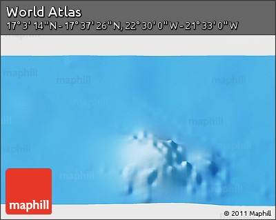Physical 3D Map of the Area around 17° 20' 20" N, 22° 1' 29" W