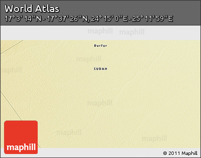 Physical 3D Map of the Area around 17° 20' 20" N, 24° 43' 30" E