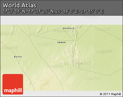Physical 3D Map of the Area around 17° 20' 20" N, 27° 16' 29" E