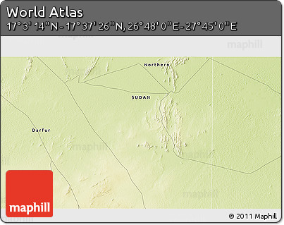 Physical 3D Map of the Area around 17° 20' 20" N, 27° 16' 29" E