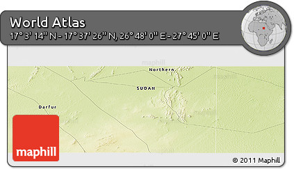 Physical Panoramic Map of the Area around 17° 20' 20" N, 27° 16' 29" E
