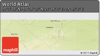 Physical Panoramic Map of the Area around 17° 20' 20" N, 27° 16' 29" E