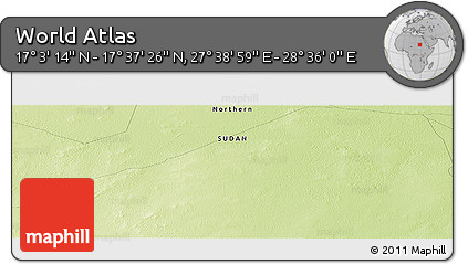 Physical Panoramic Map of the Area around 17° 20' 20" N, 28° 7' 30" E