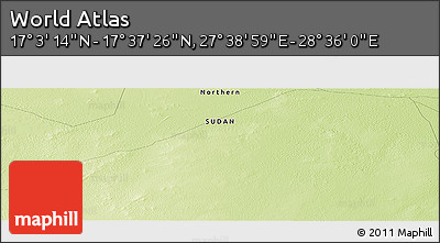 Physical Panoramic Map of the Area around 17° 20' 20" N, 28° 7' 30" E