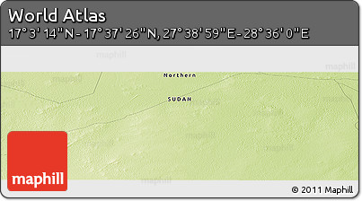 Physical Panoramic Map of the Area around 17° 20' 20" N, 28° 7' 30" E