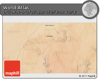Satellite 3D Map of the Area around 17° 20' 20" N, 30° 40' 29" E