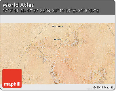 Satellite 3D Map of the Area around 17° 20' 20" N, 30° 40' 29" E