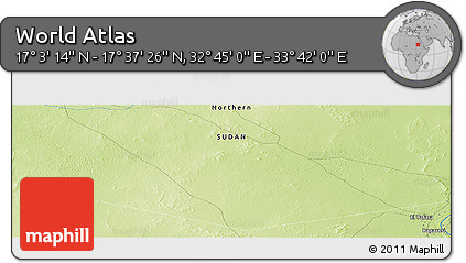 Physical Panoramic Map of the Area around 17° 20' 20" N, 33° 13' 30" E