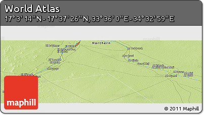 Physical Panoramic Map of the Area around 17° 20' 20" N, 34° 4' 30" E