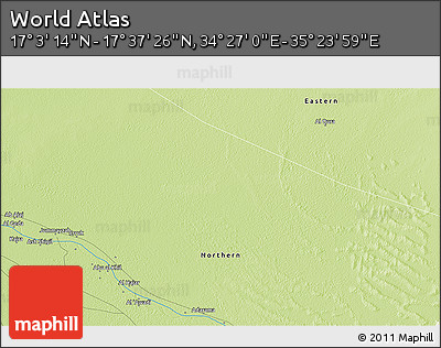 Physical 3D Map of the Area around 17° 20' 20" N, 34° 55' 29" E