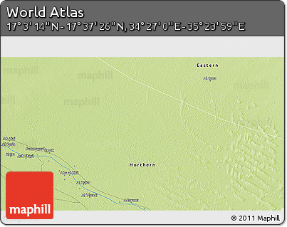 Physical 3D Map of the Area around 17° 20' 20" N, 34° 55' 29" E
