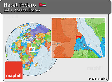 Political Location Map of Hacal Todaro