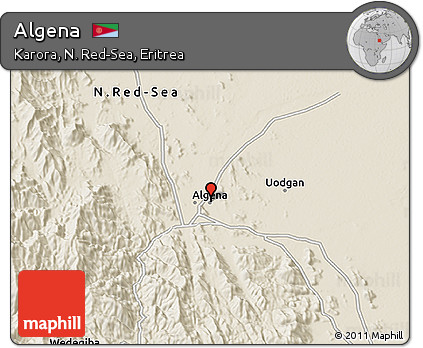 Shaded Relief 3D Map of Algena