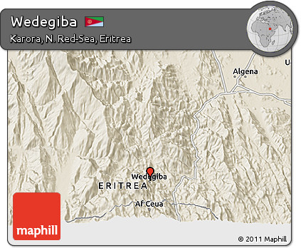 Shaded Relief 3D Map of Wedegiba