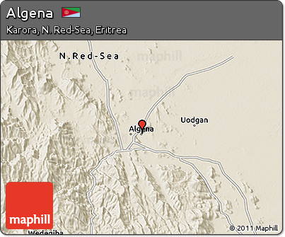 Shaded Relief 3D Map of Algena