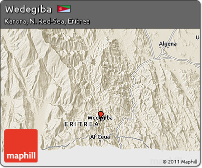 Shaded Relief 3D Map of Wedegiba