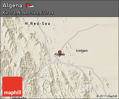 Shaded Relief 3D Map of Algena