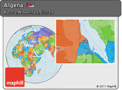 Political Location Map of Algena