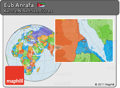 Political Location Map of Eub Anrafa