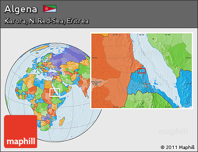 Political Location Map of Algena