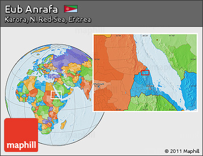 Political Location Map of Eub Anrafa