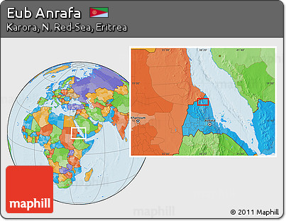 Political Location Map of Eub Anrafa