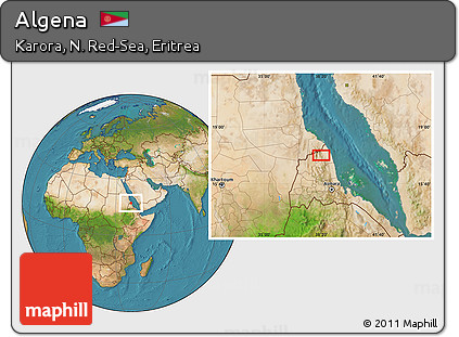 Satellite Location Map of Algena