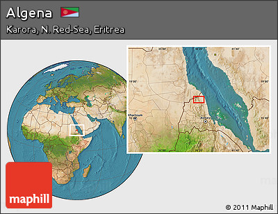 Satellite Location Map of Algena