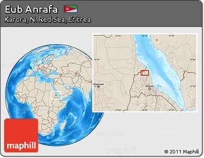 Shaded Relief Location Map of Eub Anrafa