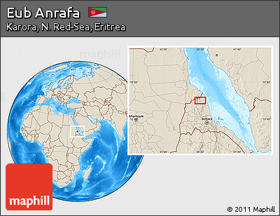 Shaded Relief Location Map of Eub Anrafa