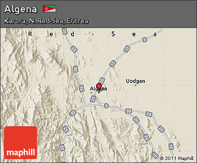 Shaded Relief Map of Algena