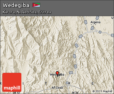 Shaded Relief Map of Wedegiba