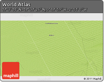 Physical 3D Map of the Area around 17° 20' 20" N, 3° 19' 30" W