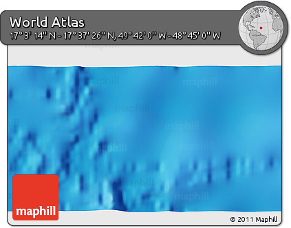 Physical 3D Map of the Area around 17° 20' 20" N, 49° 13' 30" W