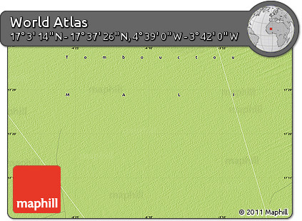 Physical Map of the Area around 17° 20' 20" N, 4° 10' 30" W