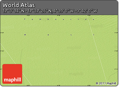 Physical Map of the Area around 17° 20' 20" N, 4° 10' 30" W