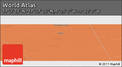 Political Panoramic Map of the Area around 17° 20' 20" N, 4° 10' 30" W