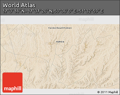 Satellite 3D Map of the Area around 17° 20' 20" N, 51° 4' 30" E