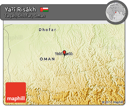 Physical 3D Map of Yaḩī Risākh