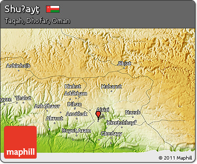 Physical 3D Map of Shuḩayţ
