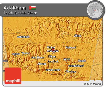 Political 3D Map of Adākham