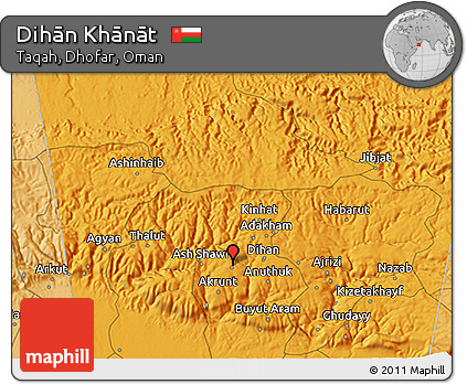 Political 3D Map of Dihān Khānāt