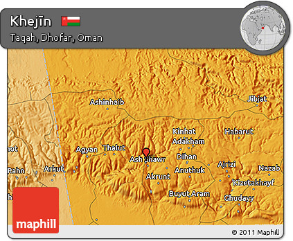 Political 3D Map of Khejīn