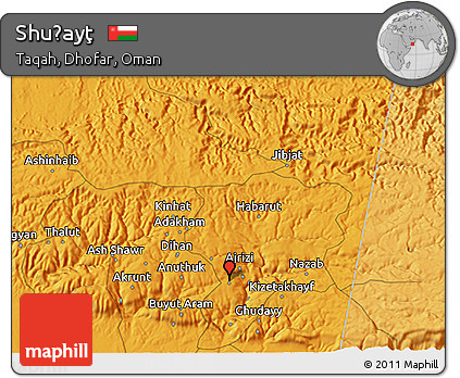 Political 3D Map of Shuḩayţ