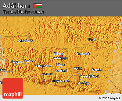 Political 3D Map of Adākham