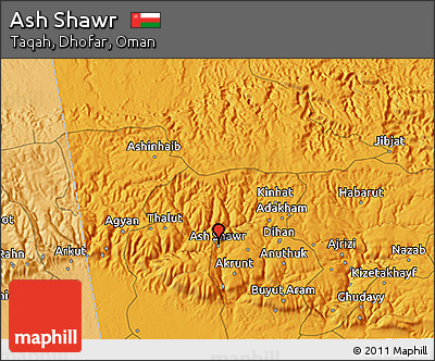 Political 3D Map of Ash Shawr