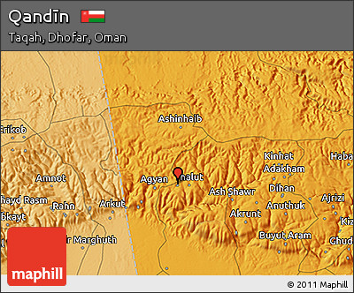 Political 3D Map of Qandīn