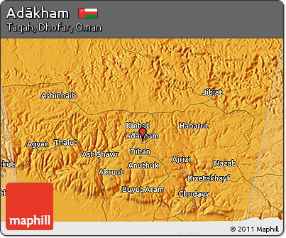 Political 3D Map of Adākham